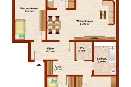 Wohnung Bonn Bad Godesberg - 4 Zimmer, 98 m&sup2;, 1.200&euro; | Angebot:25377340