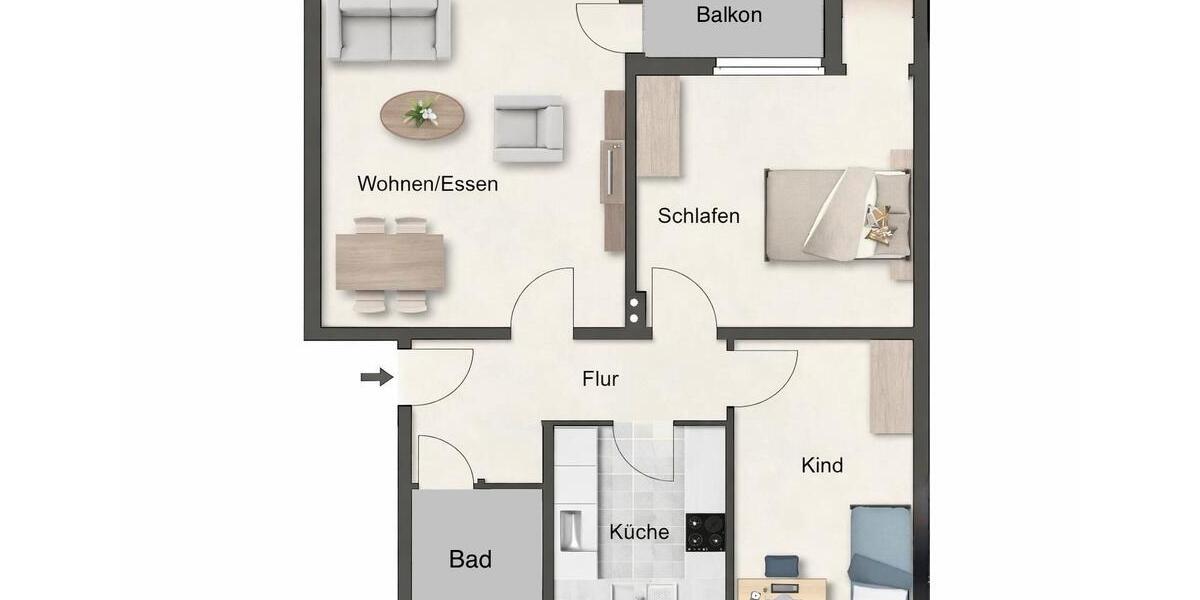 Etagenwohnung Hürth - 3 Zimmer, 69 m&sup2;, 280.000&euro; | Angebot:25368997