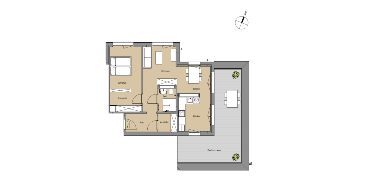 Etagenwohnung Leverkusen Alkenrath - 2 Zimmer, 78 m&sup2;, 1.190&euro; | Angebot:26777277