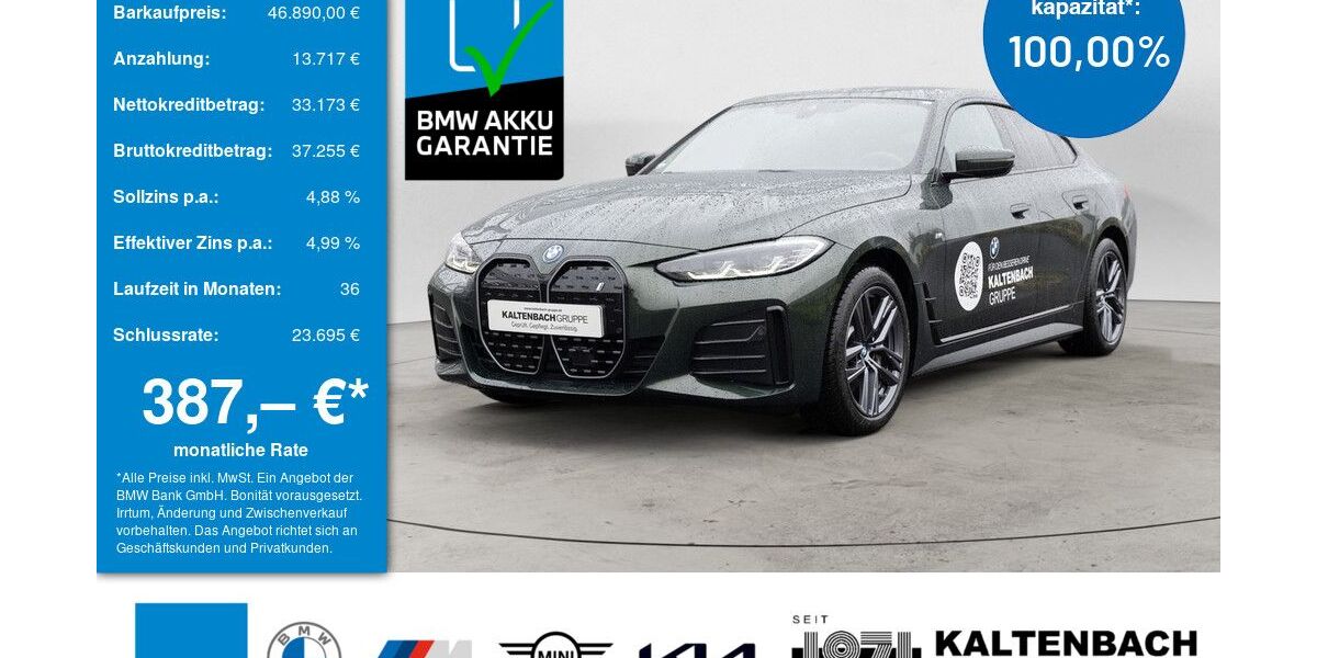 BMW i4 34.990 km 46.690 &euro; Overath-Vilkerath 51491