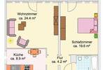 Erstbezug nach Modernisierung! 2 Zimmer + Balkon, neuer Boden, neues Bad, Aufzug