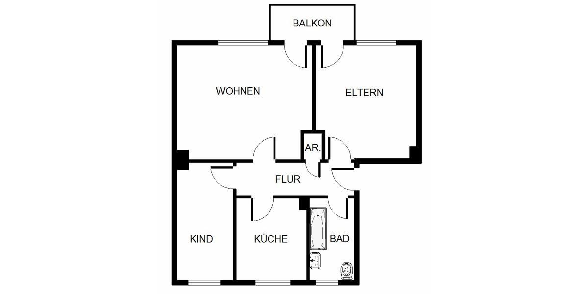 Erdgeschoßwohnung Köln Kalk - 2 Zimmer, 69 m&sup2;, 1.065&euro; | Angebot:24981813