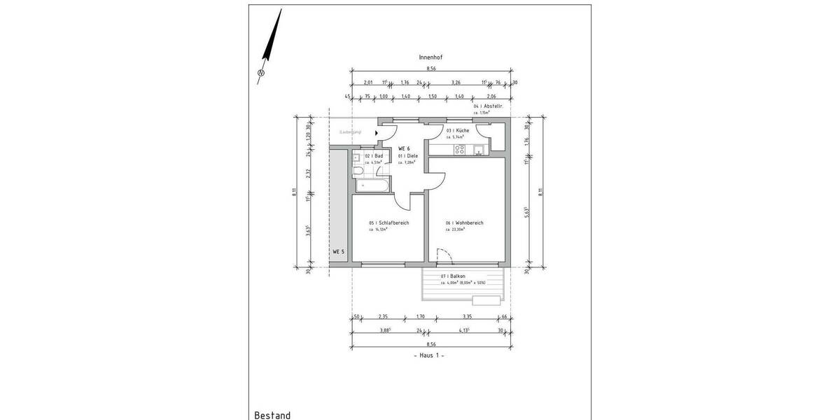 Etagenwohnung Bergisch Gladbach Alt-Refrath - 2 Zimmer, 60 m&sup2;, 186.400&euro; | Angebot:26914846