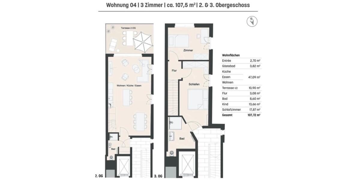 Maisonettenwohnung Bonn - 3 Zimmer, 106 m&sup2;, 879.000&euro; | Angebot:27629368