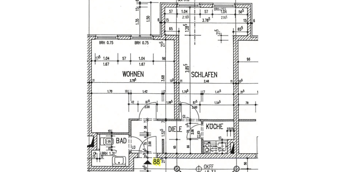 Etagenwohnung Bonn Tannenbusch - 2 Zimmer, 39 m&sup2;, 550&euro; | Angebot:25448273