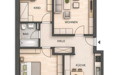 Wohnung Wesseling - 3 Zimmer, 71 m&sup2;, 199.000&euro; | Angebot:26216294