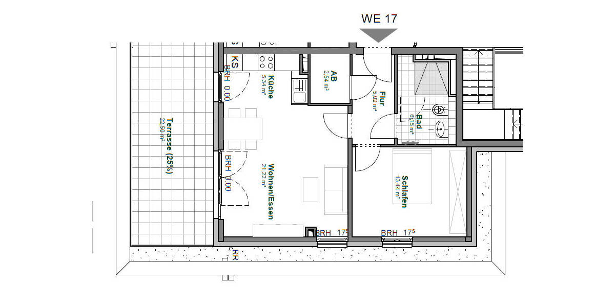 Etagenwohnung Bonn Vilich - 2 Zimmer, 60 m&sup2;, 1.140&euro; | Angebot:26358559