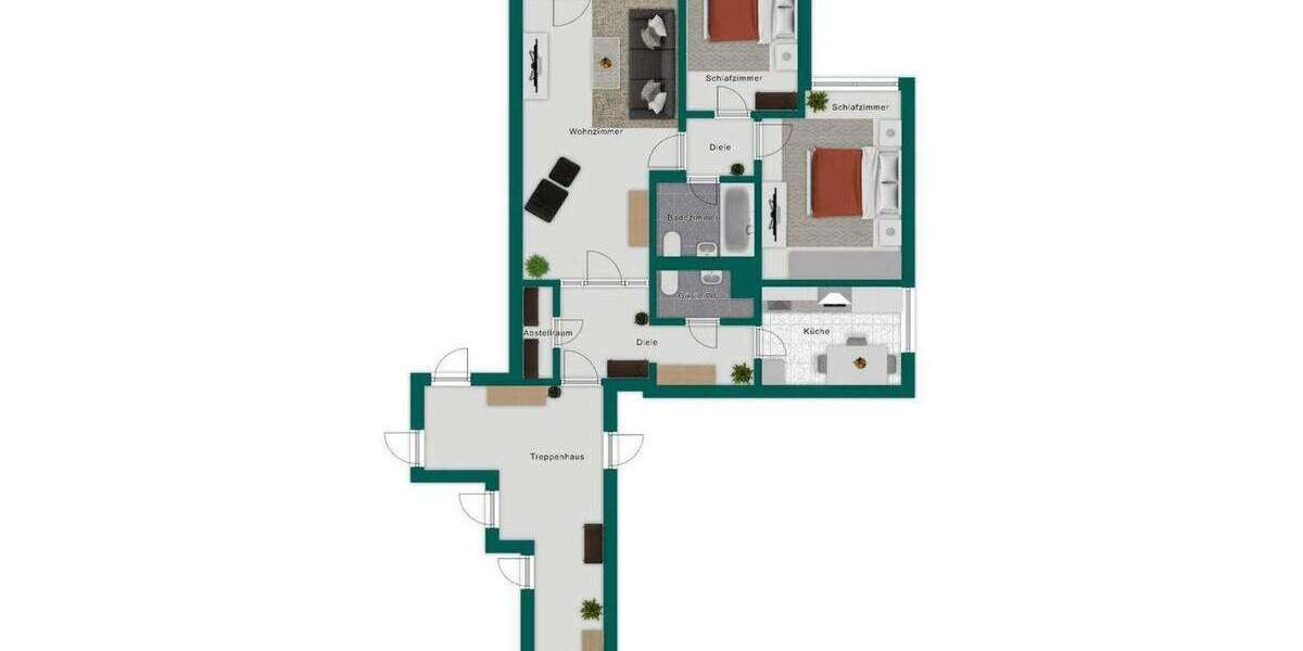 Etagenwohnung Leverkusen Steinbüchel - 3 Zimmer, 80 m&sup2;, 179.000&euro; | Angebot:25302338