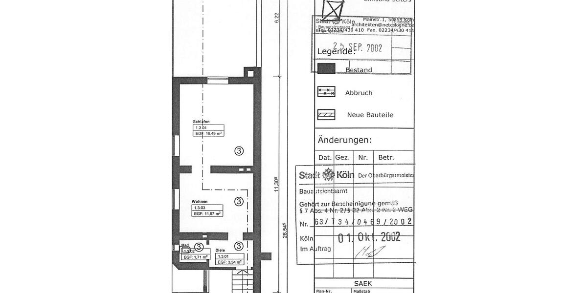 Etagenwohnung Köln Ehrenfeld - 2 Zimmer, 34 m&sup2;, 218.000&euro; | Angebot:27002644