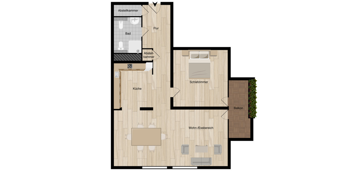 73qm 2-Zimmer-Wohnung mit Balkon in Alfter an der Grenze zu Bonn 2 zimmer