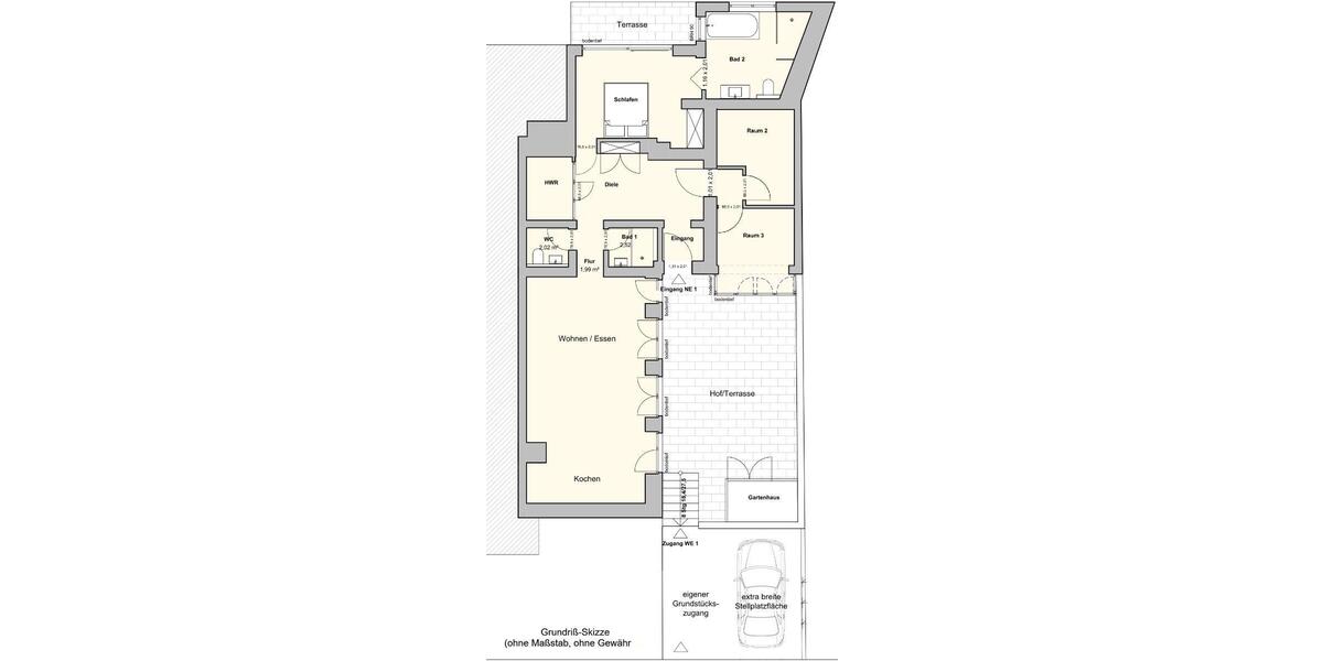 Köln, mitten drin - trotzdem absolut ruhig außergewöhnliche 2- bis 3-Zimmer Wohnung, ca. 100 m² große Terrasse und Stellplatz - Terrassenwohnung Köln Innenstadt | Angebot:26664145