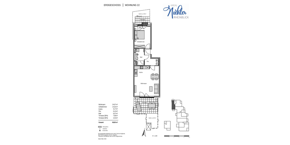 Erdgeschoßwohnung Köln Nippes - 2 Zimmer, 67 m&sup2;, 1.270&euro; | Angebot:24279146