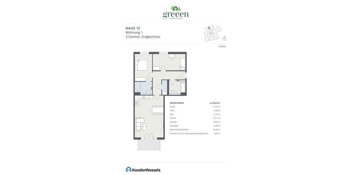 3-Zimmer-Neubauwohnung mit Terrasse & eigenem kleinen Garten 3 zimmer