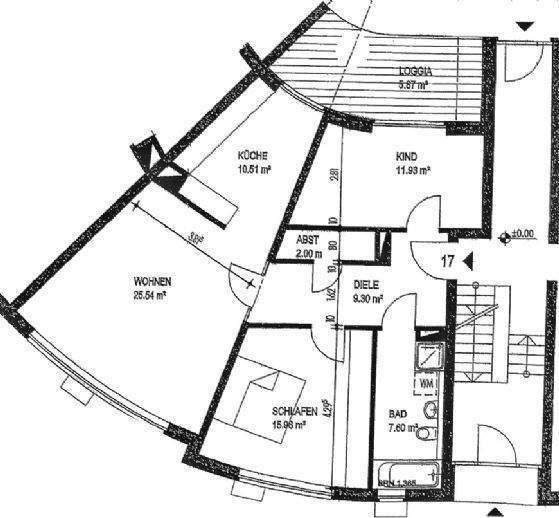 Etagenwohnung Köln Buchheim - 3 Zimmer, 88 m&sup2;, 975&euro; | Angebot:25524868