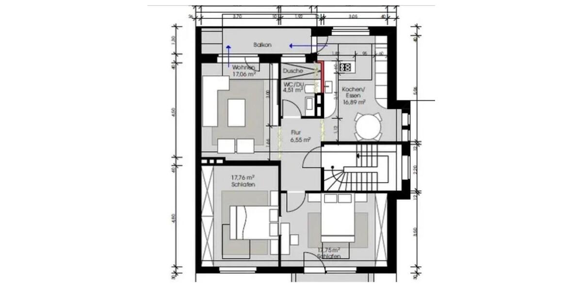 Etagenwohnung Köln Nippes - 3 Zimmer, 80 m&sup2;, 2.000&euro; | Angebot:26315001