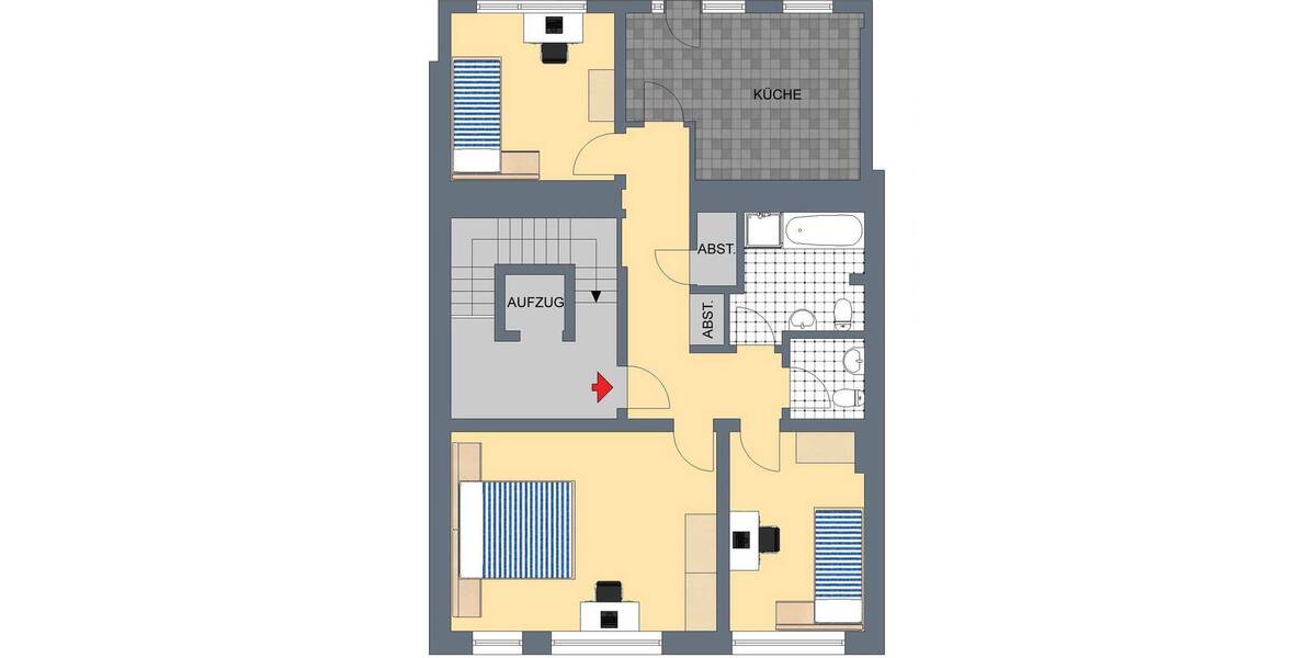 Etagenwohnung Siegburg Dreesch - 3 Zimmer, 105 m&sup2;, 1.195&euro; | Angebot:26801706