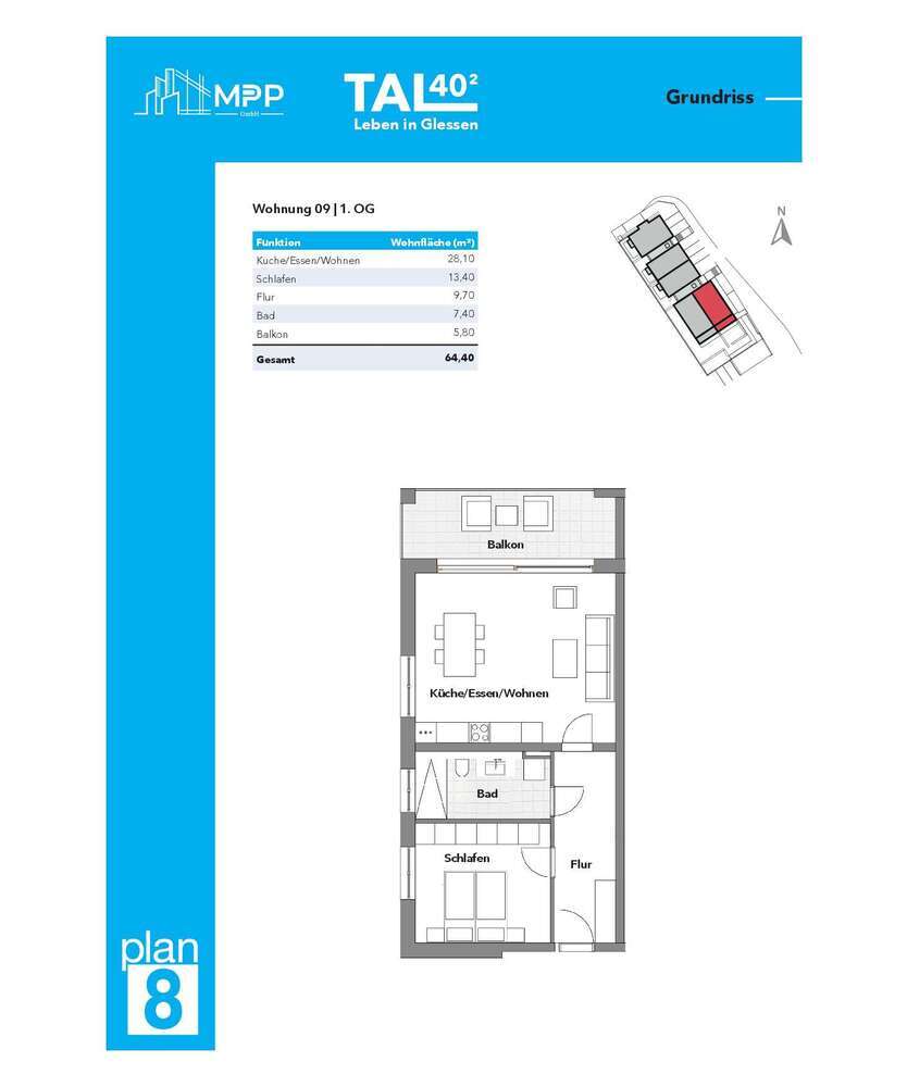 Wohnung zum Kaufen in Bergheim Glessen 334.000 € 64.4 m²