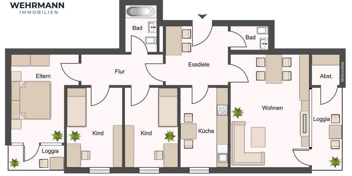 Etagenwohnung Refrath Refrath - 4 Zimmer, 104 m&sup2;, 340.000&euro; | Angebot:25820829