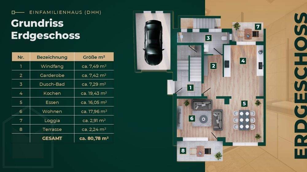 Einfamilienhaus (DHH) Neubau Top-Energieeffizienz in grüner Stadtrandlage 