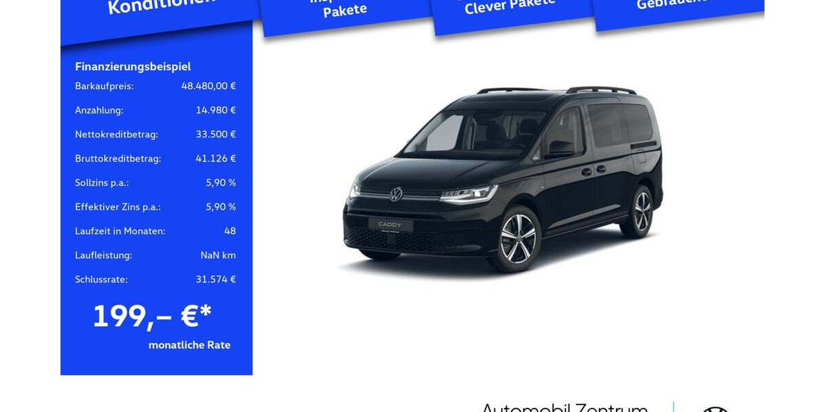 VW Caddy Maxi 2.001 km 48.480 &euro; Leverkusen 51379