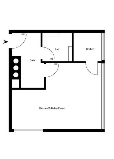 Etagenwohnung Köln Innenstadt - 1 Zimmer, 30 m&sup2;, 850&euro; | Angebot:25967605