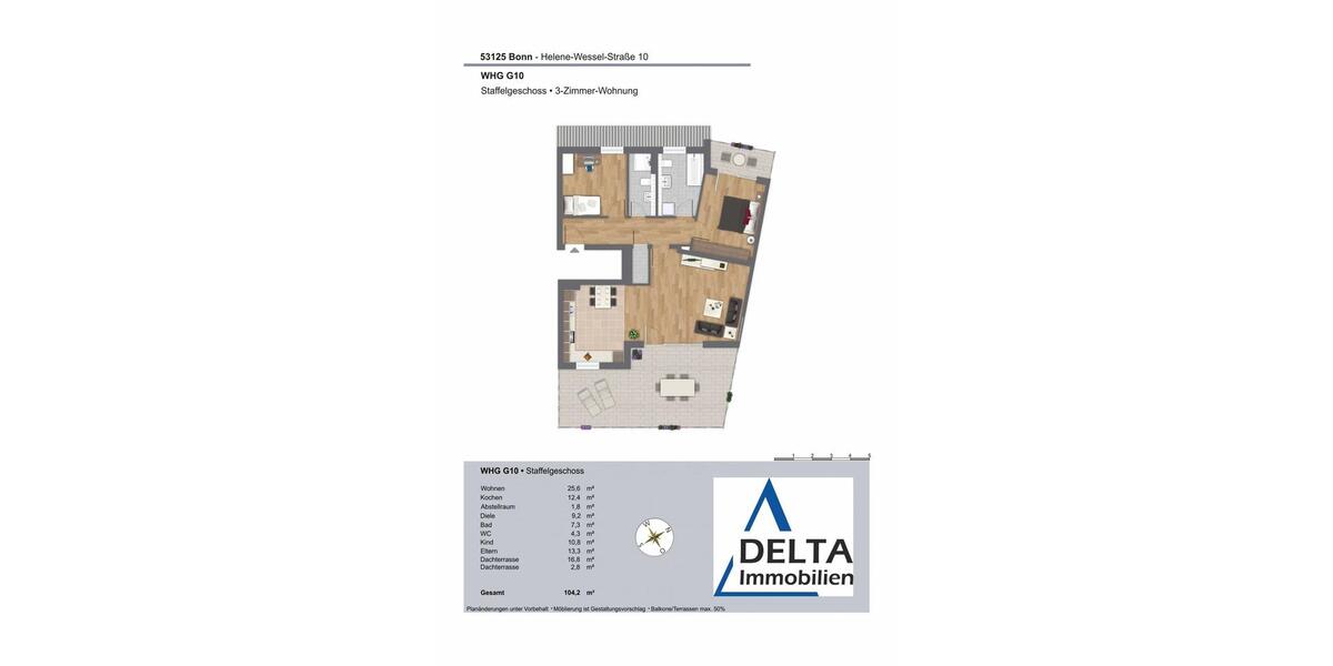 Einfamilienhaus Bonn Hardtberg - 3 Zimmer, 103 m&sup2;, 1.320&euro; | Angebot:25439706