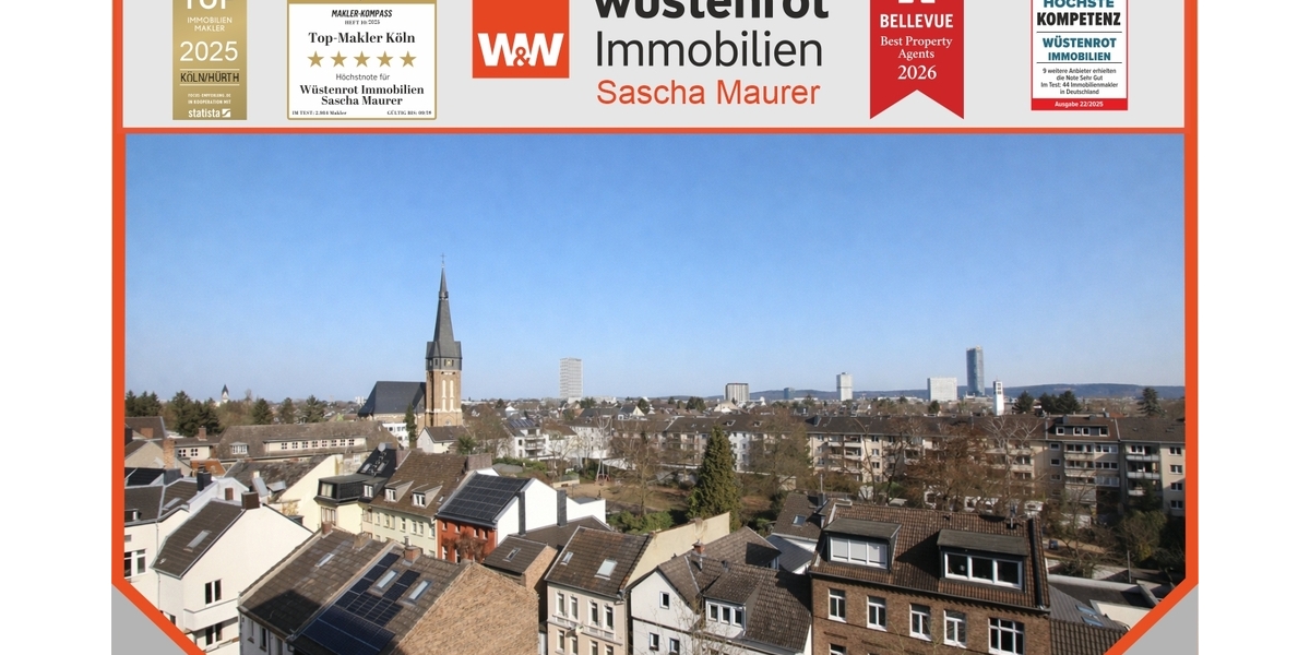 Mit 3D: Ihr Logenplatz über Bonn-Kessenich – helle Wohnung mit Loggia, schöner Aussicht und stufenlosem Zugang - Etagenwohnung Bonn Dottendorf | Angebot:25571387