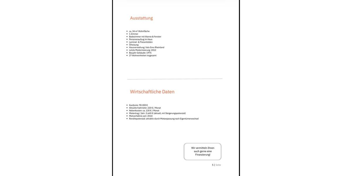 Etagenwohnung Elsdorf - 1 Zimmer, 34 m&sup2;, 90.000&euro; | Angebot:24694456