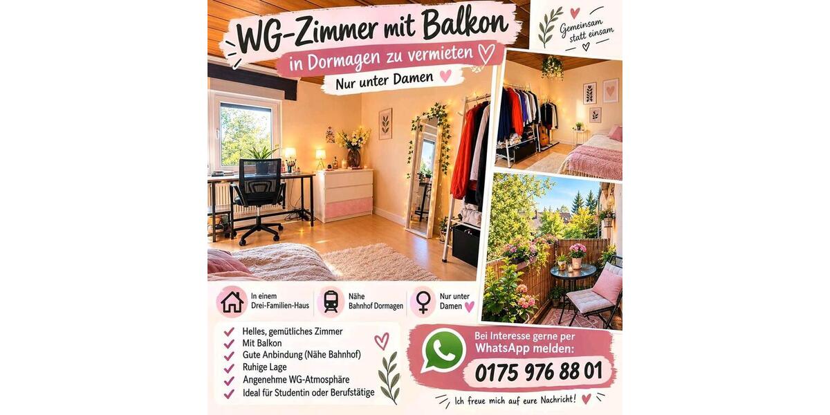 Etagenwohnung Dormagen - 1 Zimmer, 25 m&sup2;, 600&euro; | Angebot:27618562