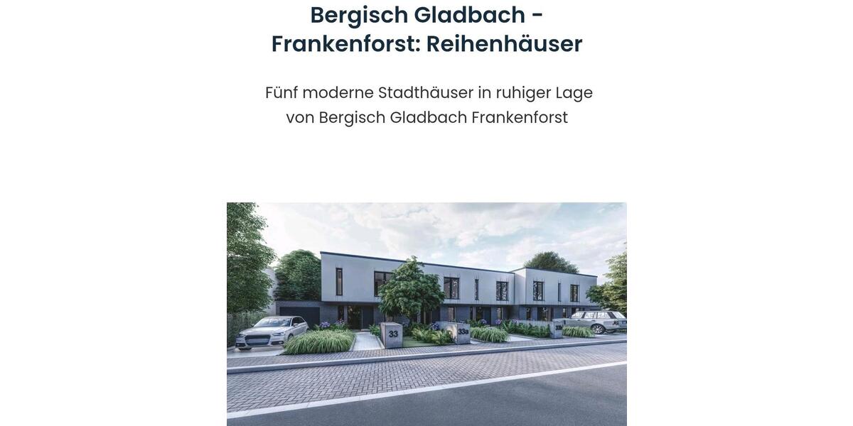 Reihenhaus Bergisch Gladbach Frankenforst - 5 Zimmer, 125 m&sup2;, 599.600&euro; | Angebot:25632947