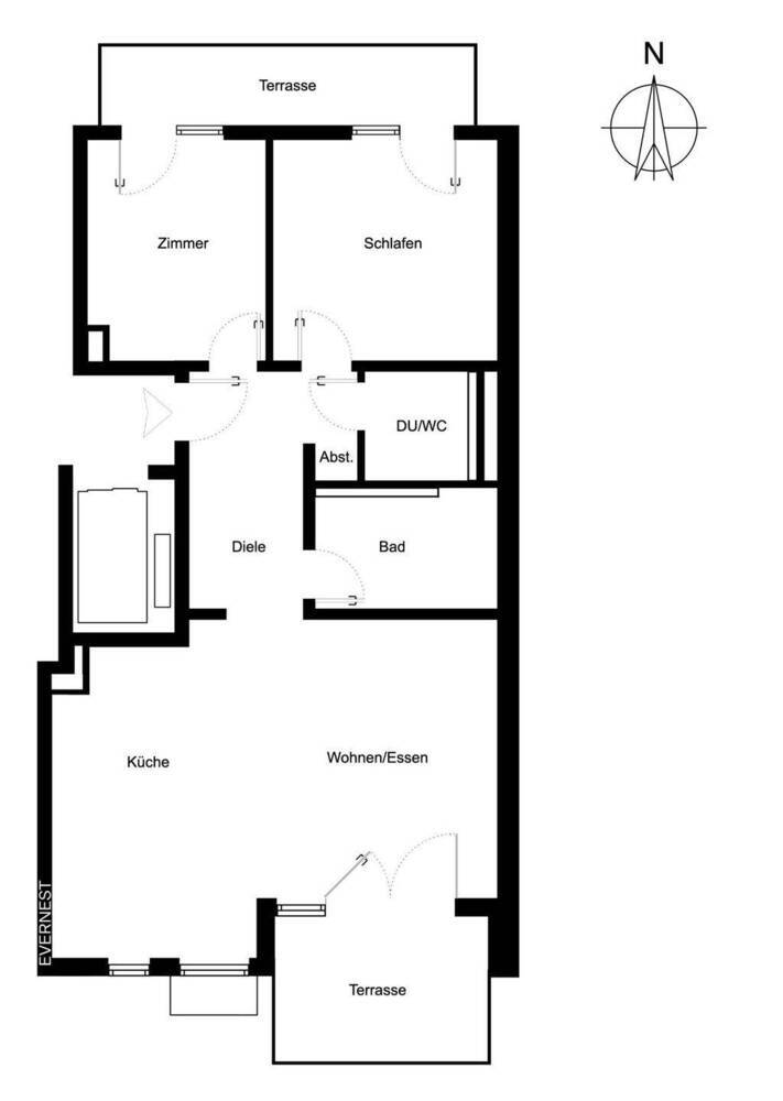 Moderne TraumWohnung mit zwei Gärten und sonniger Terrasse - Wohnen in Bestlage von Pempelfort