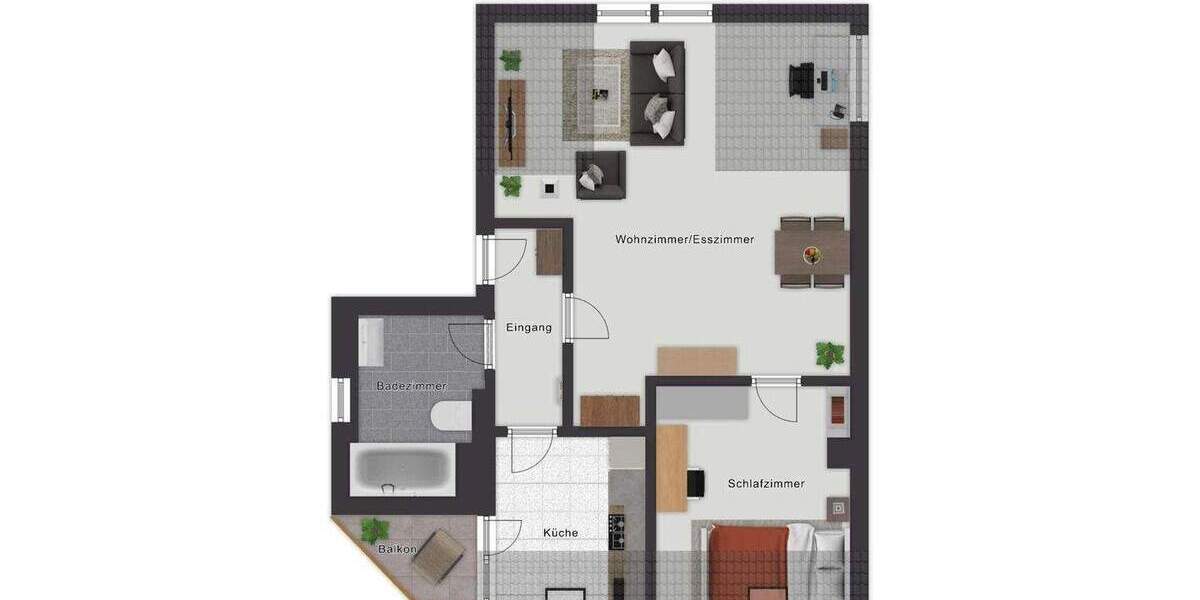 Etagenwohnung Bonn Duisdorf - 2 Zimmer, 55 m&sup2;, 184.000&euro; | Angebot:25278113
