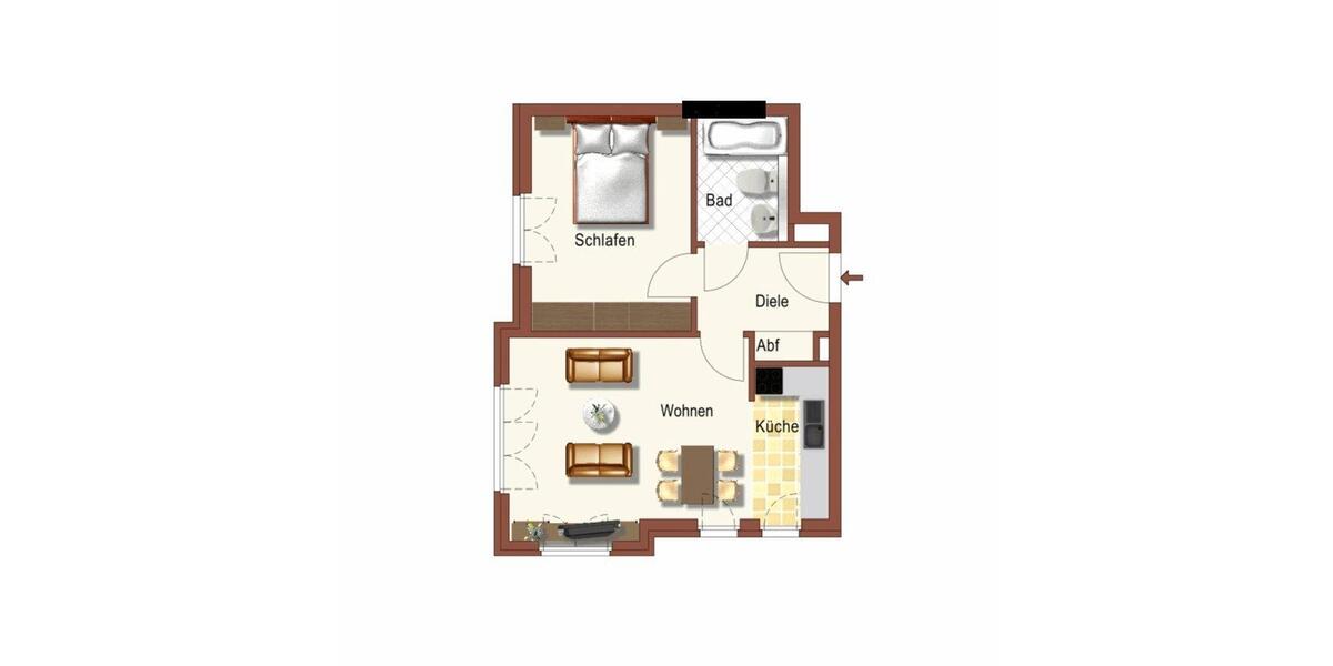 Etagenwohnung Köln Kalk - 2 Zimmer, 48 m&sup2;, 350.000&euro; | Angebot:27285782