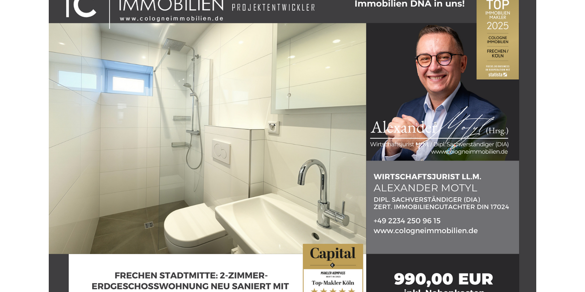 Wohnung zum Mieten in Frechen 840 € 55 m² 2 zimmer