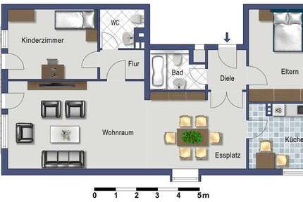 Wohnung zum Mieten in Wesseling 885 € 100 m² 3 zimmer