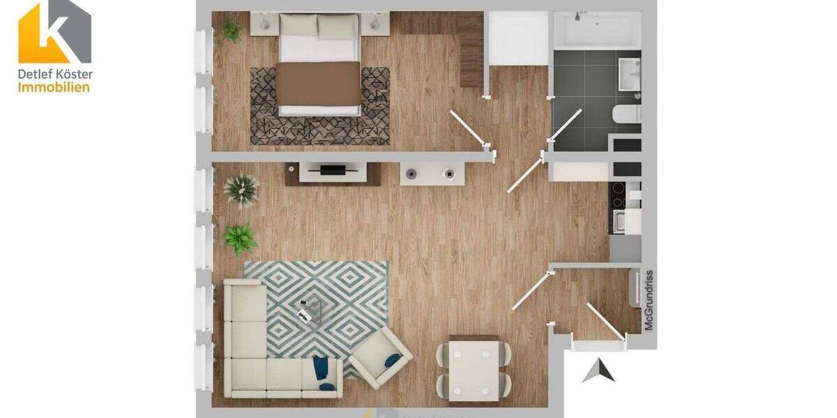 Etagenwohnung Bonn Zentrum - 2 Zimmer, 59 m&sup2;, 210.000&euro; | Angebot:26377460