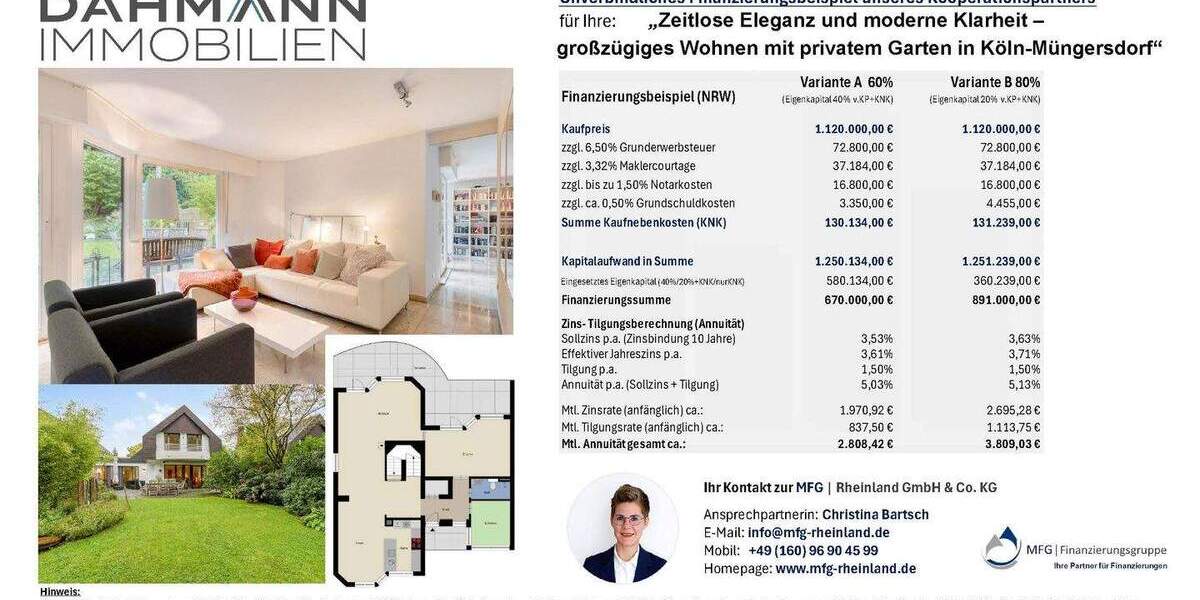 Einfamilienhaus Köln Müngersdorf - 5 Zimmer, 160 m&sup2;, 1.120.000&euro; | Angebot:25709264