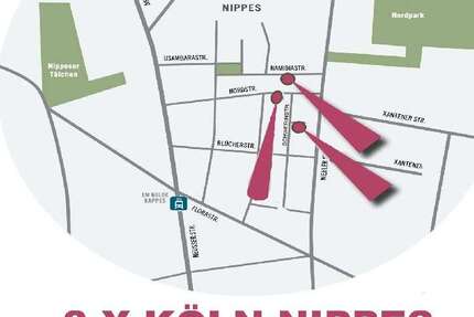 Wohnung Köln Nippes - 2 Zimmer, 57 m&sup2;, 379.000&euro; | Angebot:24545370