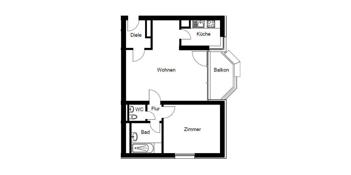 Etagenwohnung Köln Urbach - 2 Zimmer, 58 m&sup2;, 850&euro; | Angebot:26388604