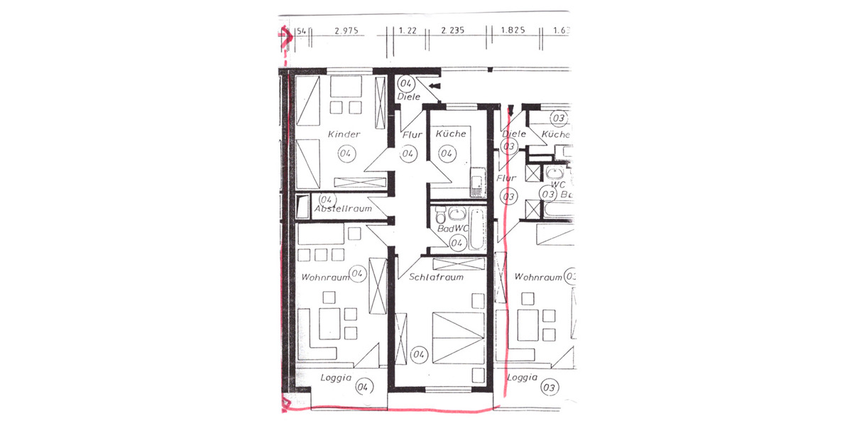 Etagenwohnung Leverkusen Wiesdorf - 3 Zimmer, 81 m&sup2;, 180.000&euro; | Angebot:23964226