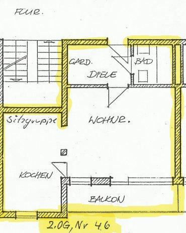 Etagenwohnung Köln Nippes - 2 Zimmer, 38 m&sup2;, 159.000&euro; | Angebot:26945381