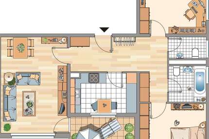 Wohnung Bonn Medinghoven - 3 Zimmer, 81 m&sup2;, 720&euro; | Angebot:26362346