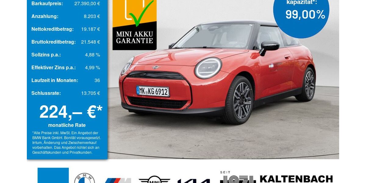 Mini Cooper E 9.990 km 26.790 &euro; Overath-Vilkerath 51491