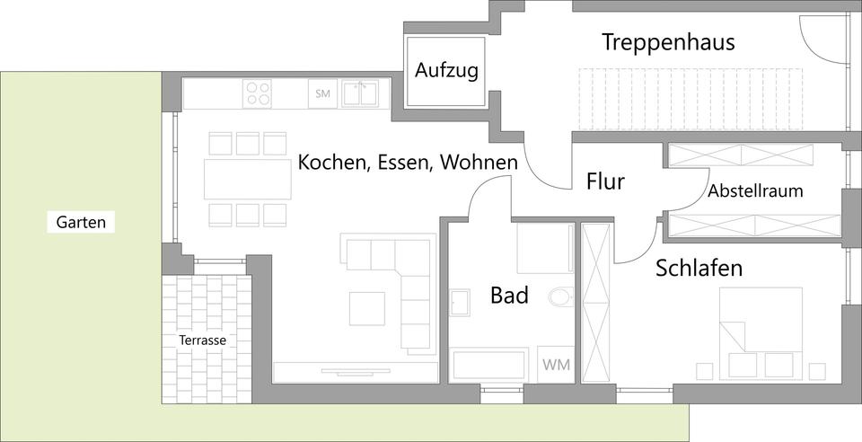 Erdgeschoßwohnung Neunkirchen-Seelscheid Seelscheid - 2 Zimmer, 70 m&sup2;, 1.050&euro; | Angebot:26283508