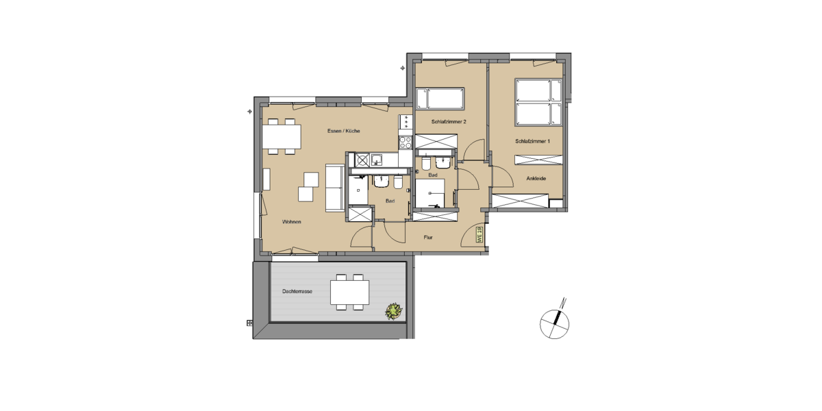 Etagenwohnung Leverkusen Alkenrath - 3 Zimmer, 84 m&sup2;, 1.256&euro; | Angebot:26777279