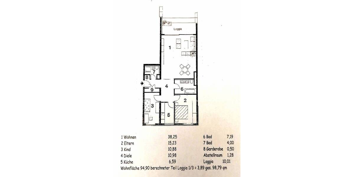 Etagenwohnung Köln Weiden - 3 Zimmer, 98 m&sup2;, 389.000&euro; | Angebot:26629125