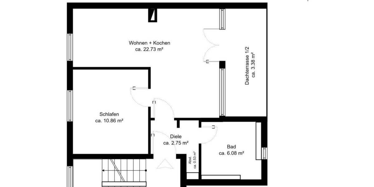 Etagenwohnung Köln Ossendorf - 2 Zimmer, 46 m&sup2;, 269.000&euro; | Angebot:26156256