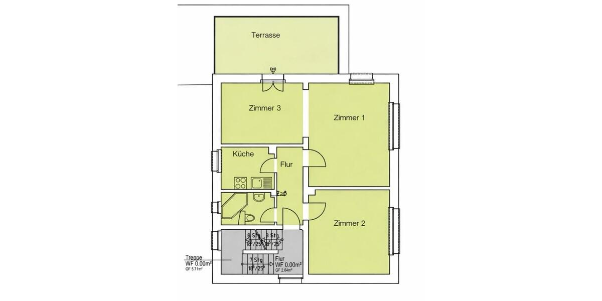 Etagenwohnung Langenfeld (Rheinland) - 2 Zimmer, 72 m&sup2;, 1.170&euro; | Angebot:26335312