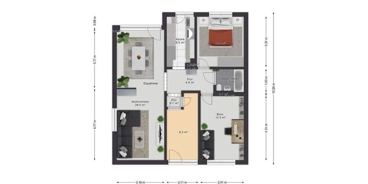 Etagenwohnung Köln Höhenhaus - 3 Zimmer, 95 m&sup2;, 459.000&euro; | Angebot:25678125