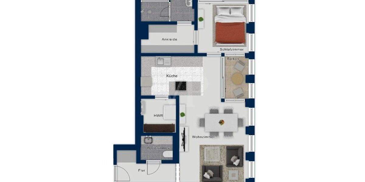 Etagenwohnung Köln Altstadt-Nord - 2 Zimmer, 95 m&sup2;, 2.185&euro; | Angebot:25630479